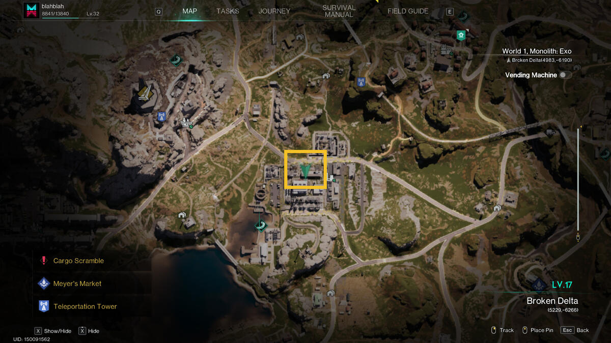 Once Human Flame Essence: meta-human exploring a chemical plant.