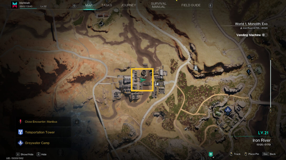 Once Human Flame Essence: meta-human exploring a chemical plant.