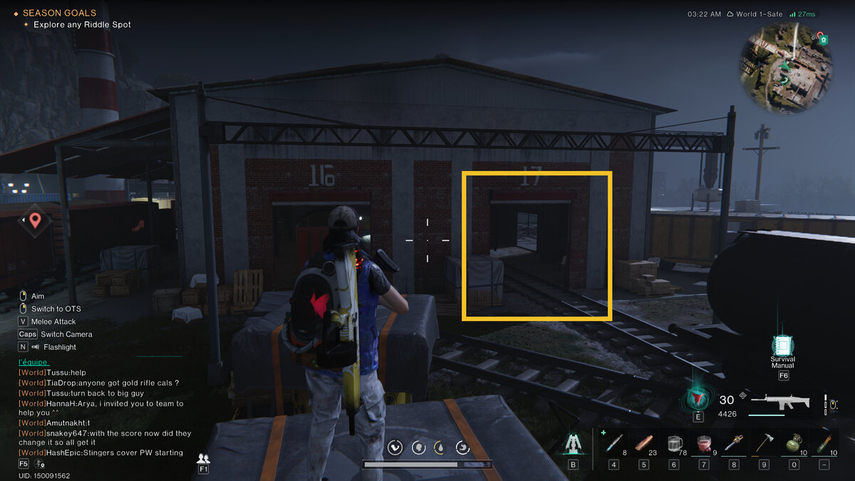 Once Human Junkyard Mystical Crate: meta-human in a train yard.