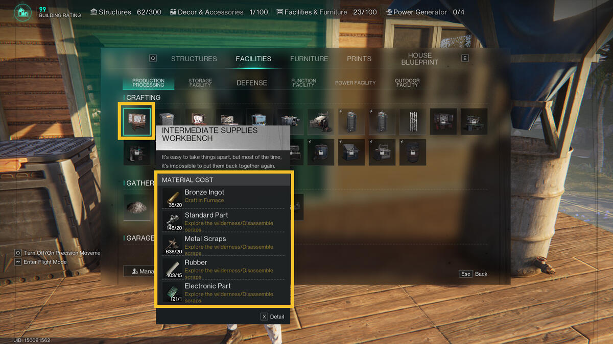 Once Human Storage Battery: in-game build menu.