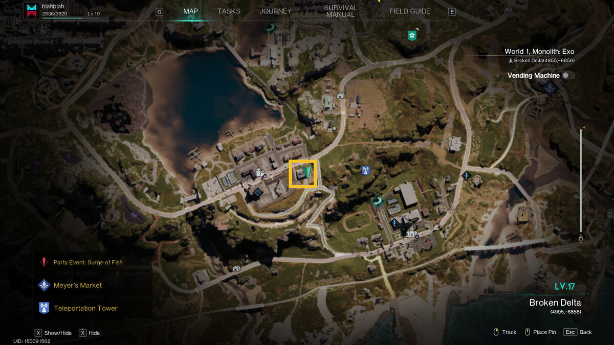Once Human Subury Mystical Crate: crate location on map.