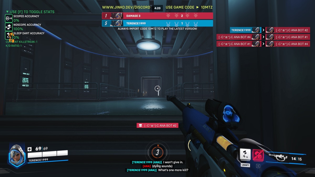 Ana Paintball custom game mode in Overwatch 2.