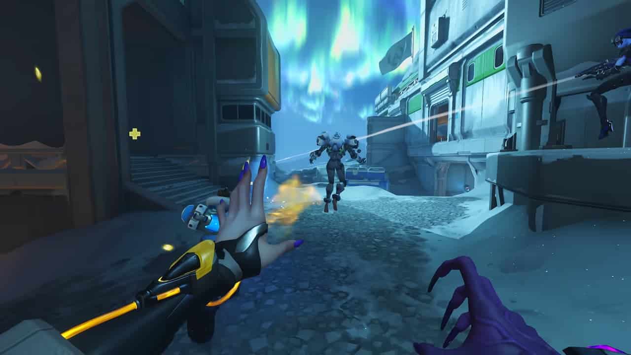 A first person view of Moira in Overwatch 2