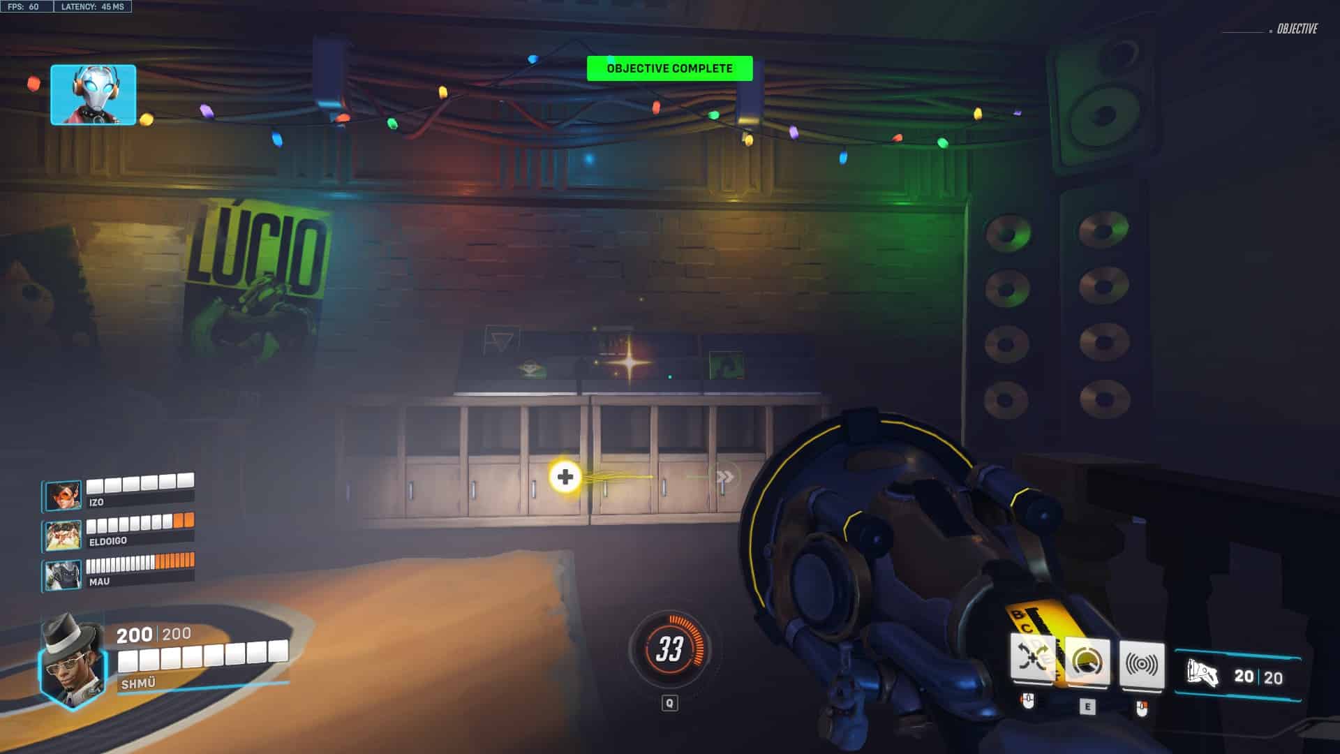 Overwatch 2 Underworld Lore Hunter: The location of the music shop interactable.