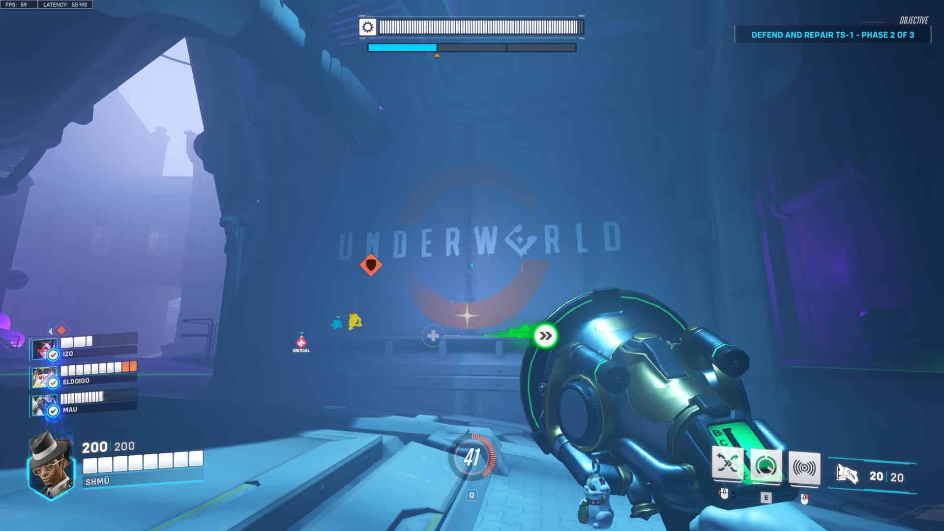 Overwatch 2 Underworld Lore Hunter: The location of the Underworld graffiti interactable.