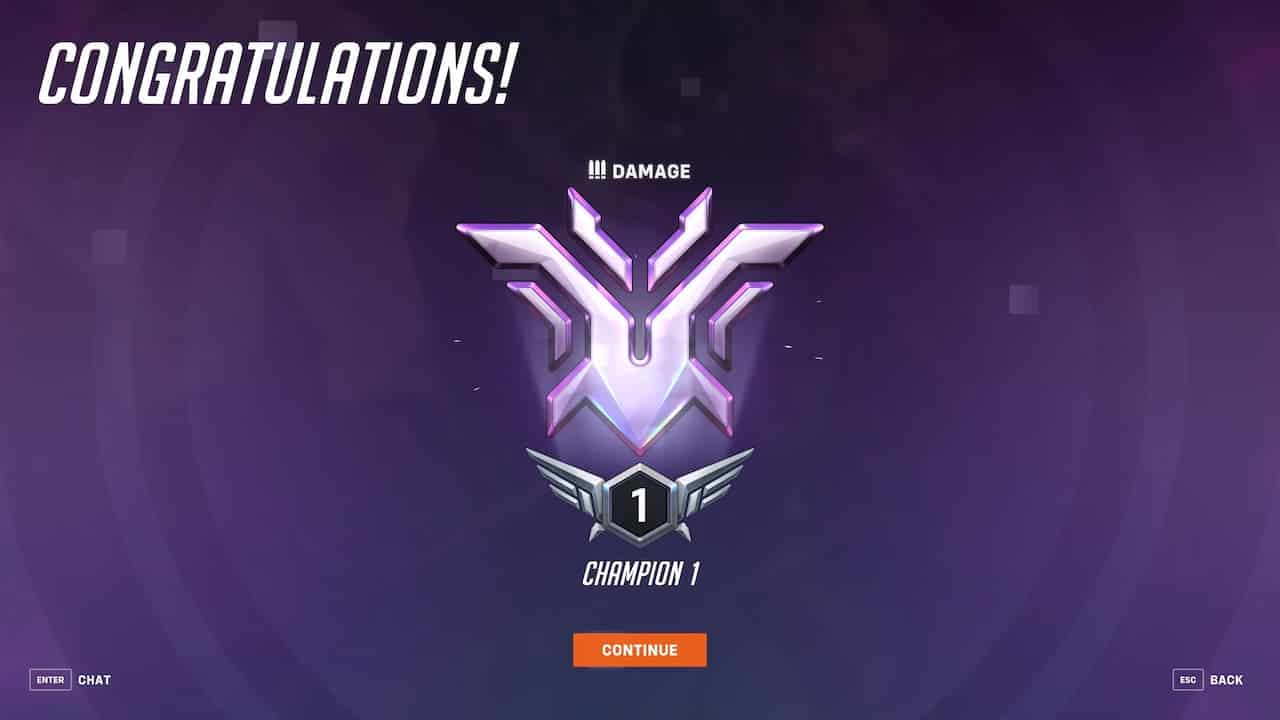 The new rank of Champion in Overwatch 2