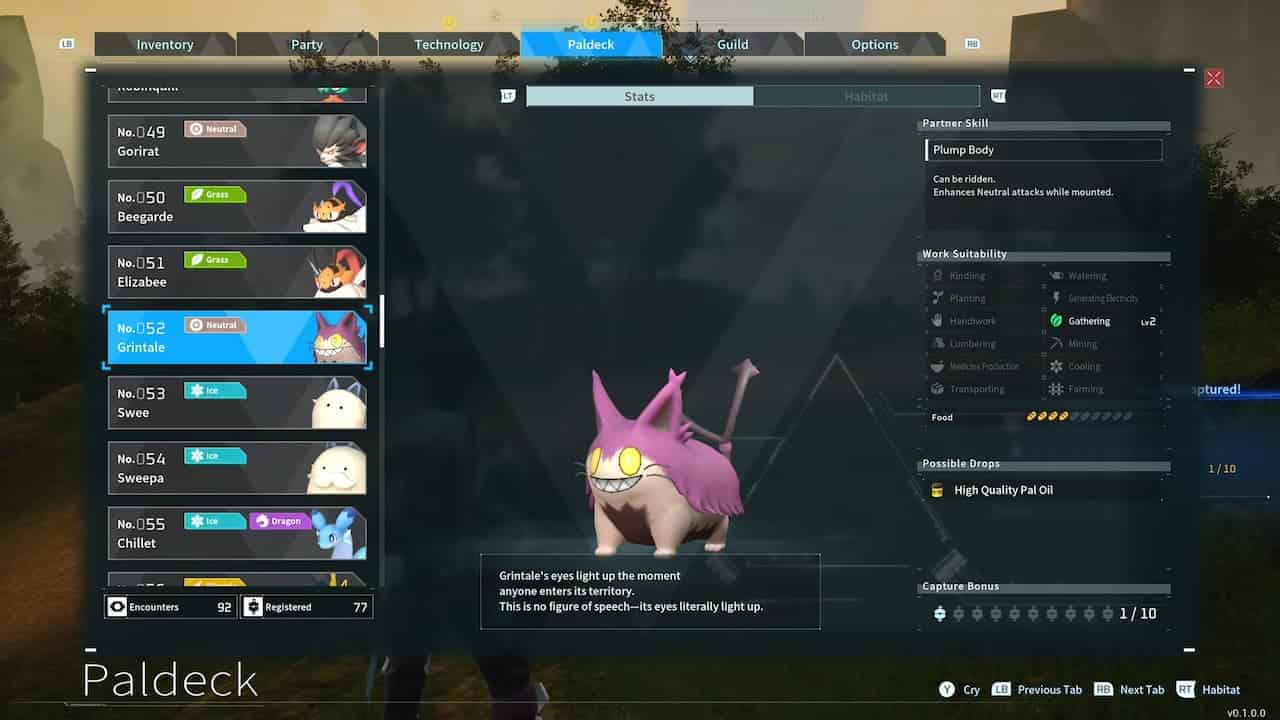Palworld how to find and catch Grintale – Grintale spawn location, weaknesses, item drops, and breeding combinations
