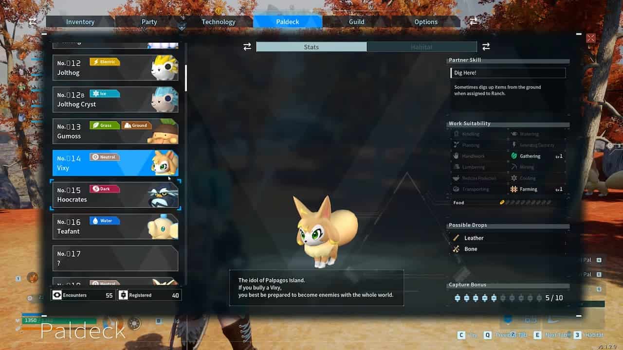 Palworld how to find and catch Vixy – Vixy location and drops