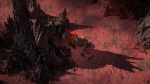Image of the Warrior class character in Path of Exile 2 during the Ancient Vows quest in Valley of the Titans area.