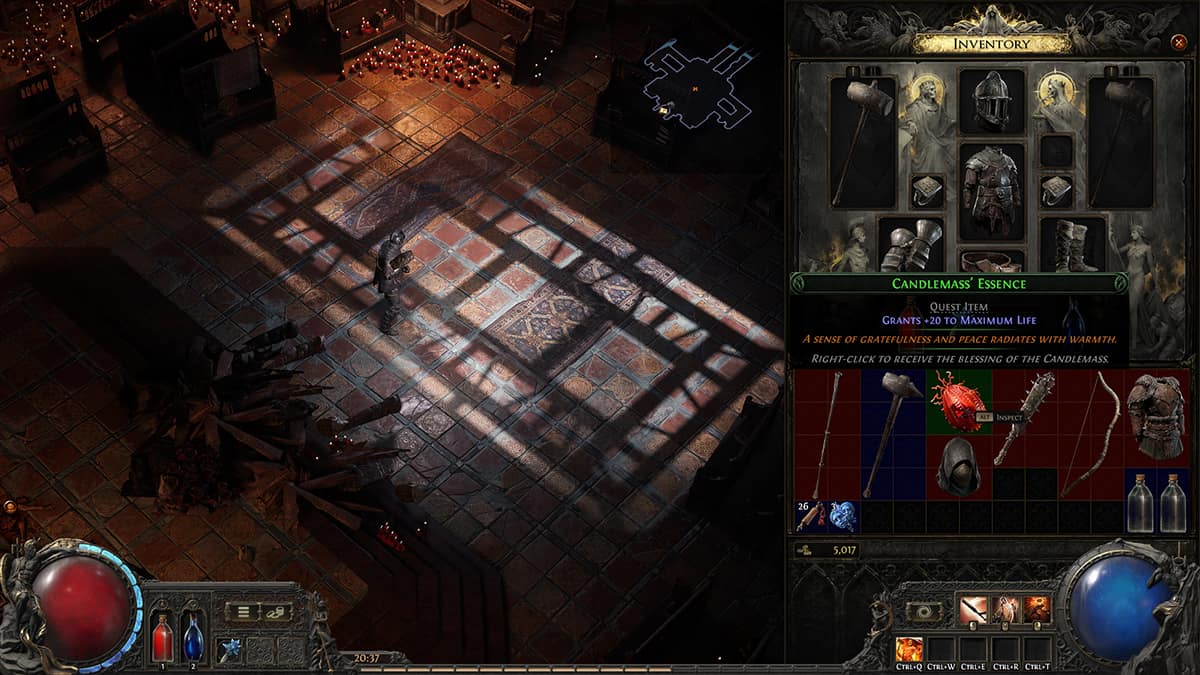 Image of the Candlemass' Essence permanent campaign bonus stat item in Path of Exile 2.