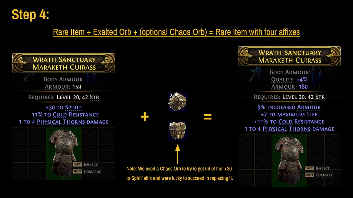 Image of the Step 4 of item crafting process in Path of Exile 2.
