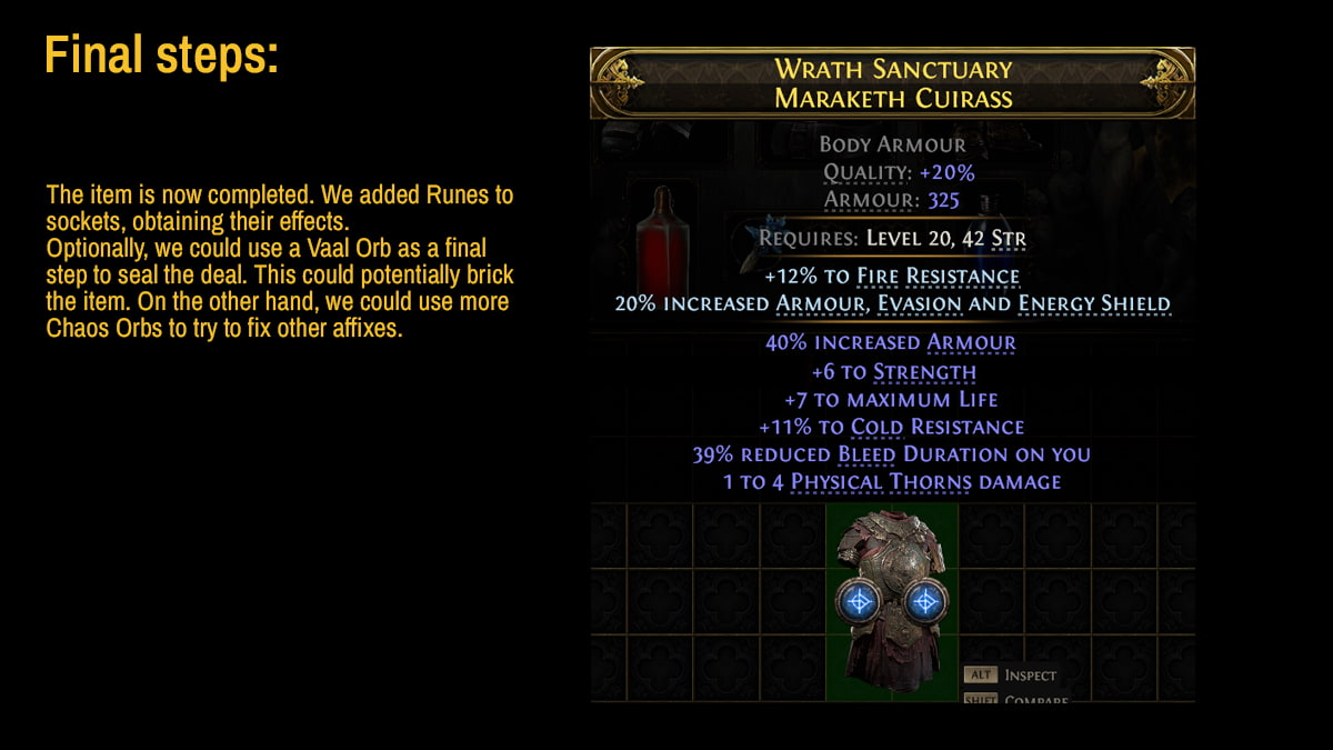Image of the Final Step of item crafting process in Path of Exile 2.