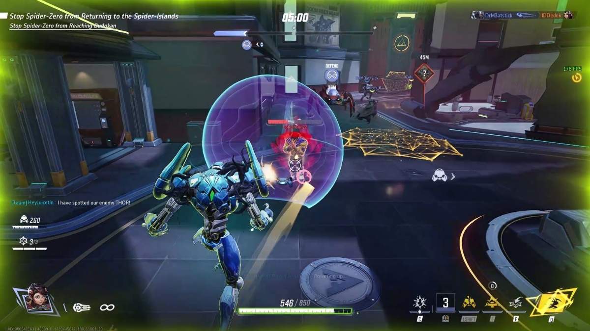 Peni Parker shooting at Wolverine in Marvel Rivals