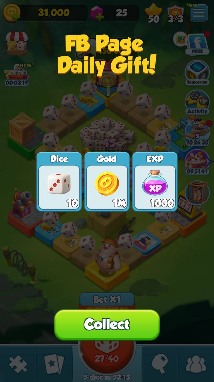 Piggy GO free dice links: link redemption confirmation screen.