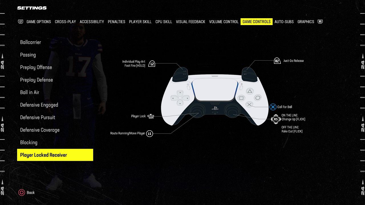 madden 24 best controller settings player locked receiver