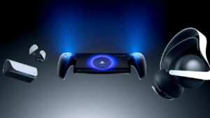 The PlayStation Portal offers an immersive gaming experience with the latest PS5 console, complete with headphones and a controller.