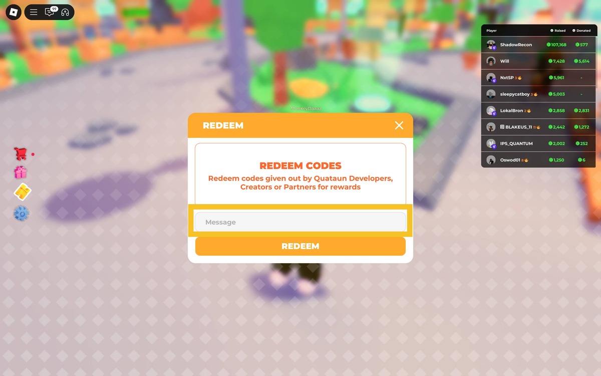 PLS DONATE codes: redemption process.