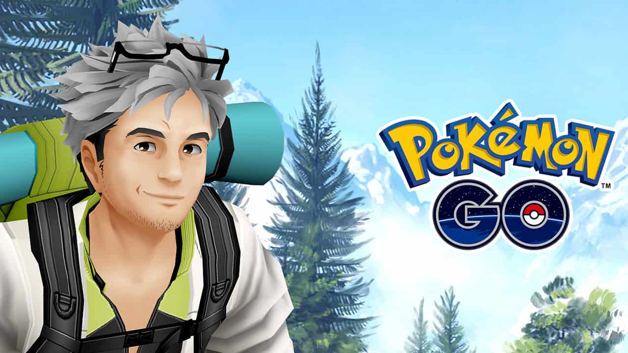 Pokemon GO logo with Professor Willow