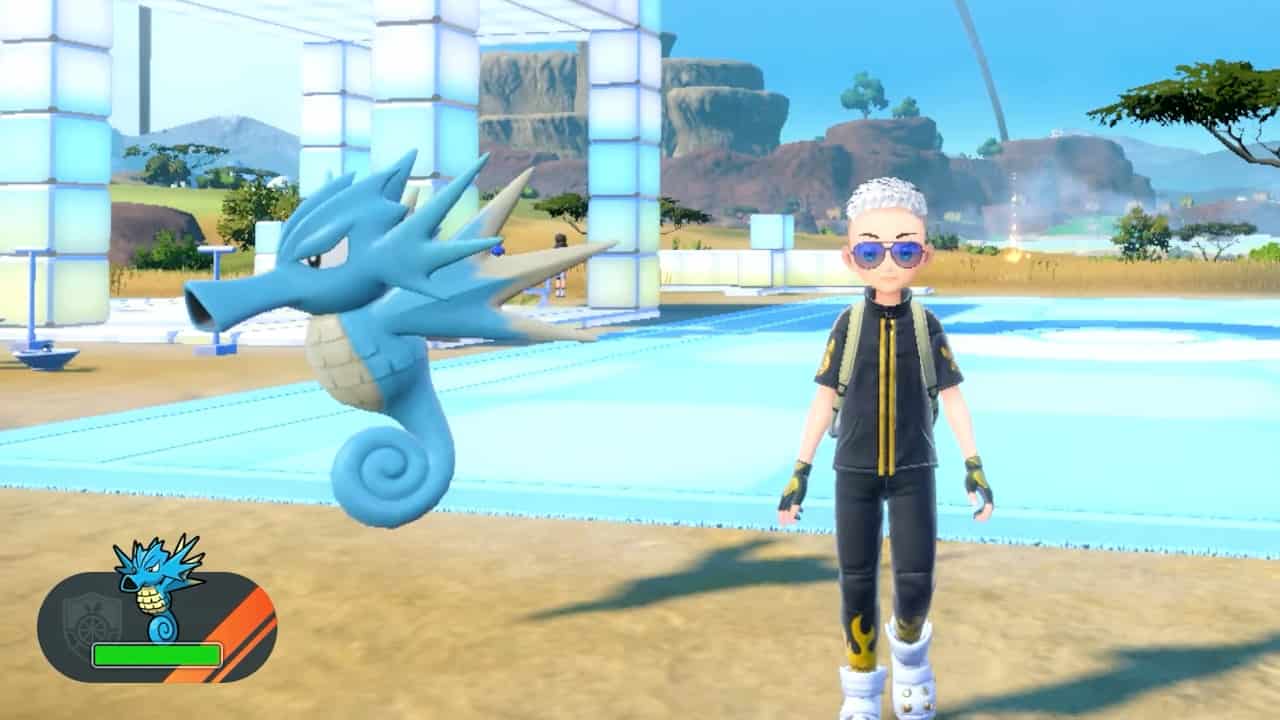 Pokémon Indigo Disk how to evolve Horsea into Seadra and Kingdra