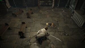 Elden Ring Shadow of the Erdtree Prayer Room Key: Tarnished and Fireknight Queelign in the Church District.