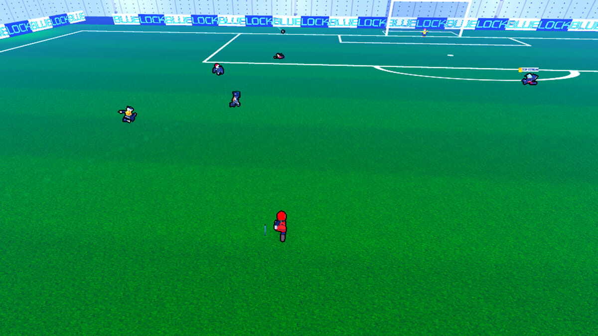 Roblox character playing football in Project Blue Lock.
