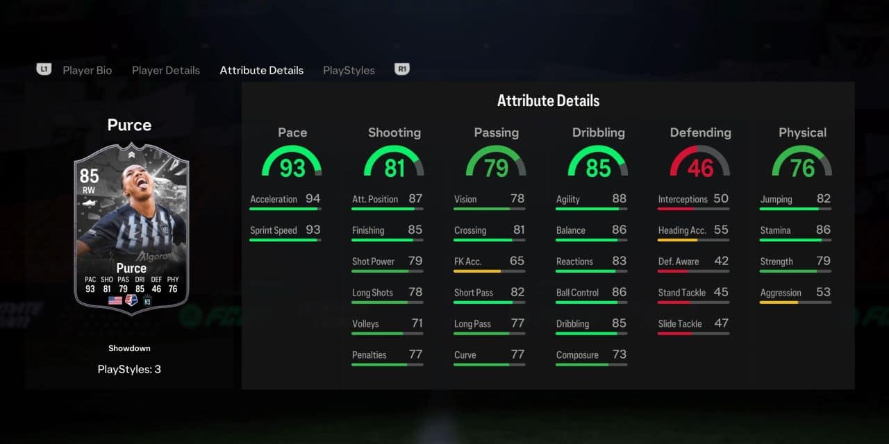 purce showdown player profile fc 24