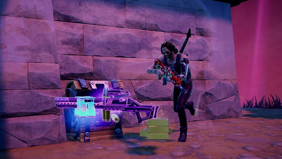 Rail Gun from loot chest in Fortnite