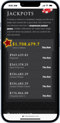 Jackpots you can win at the Lucky Red casino app