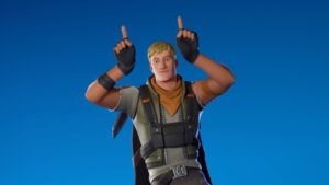 Fortnite criticism: Jonesy doing the Rebellious Emote in Fortnite