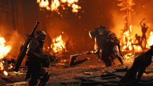 Remnant 2 on PS5 or PS4: An image of an enemy holding an axe as they approach the player character.