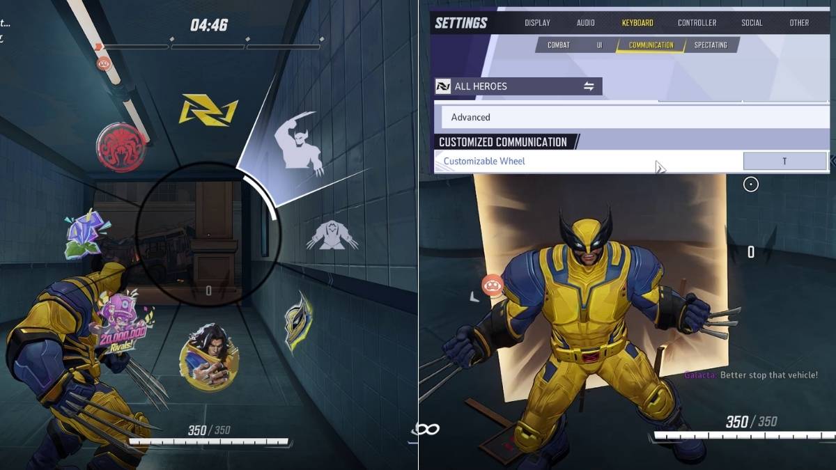Emote Wheel and settings in Marvel Rivals