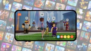 Roblox running on a phone
