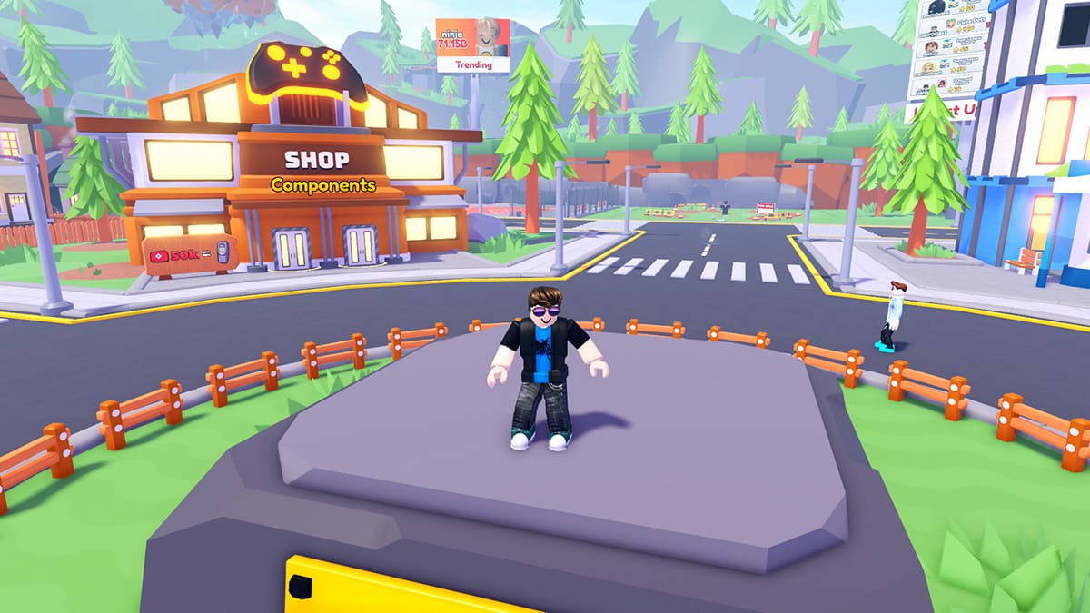 Image of the player standing on the pedestal in RoTube Life 2 on Roblox.