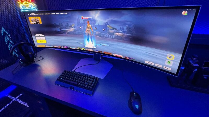 The release of the Samsung Odyssey OLED G9 gaming desk comes complete with a monitor and keyboard.