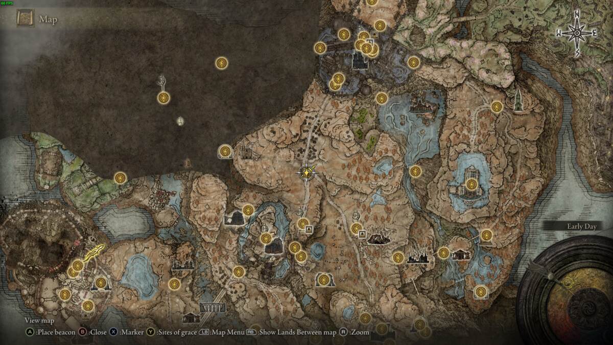 Elden Ring Shadow of the Erdtree map fragment locations: realm of shadow map.