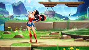 Multiversus release date - Wonder Woman lifts weights