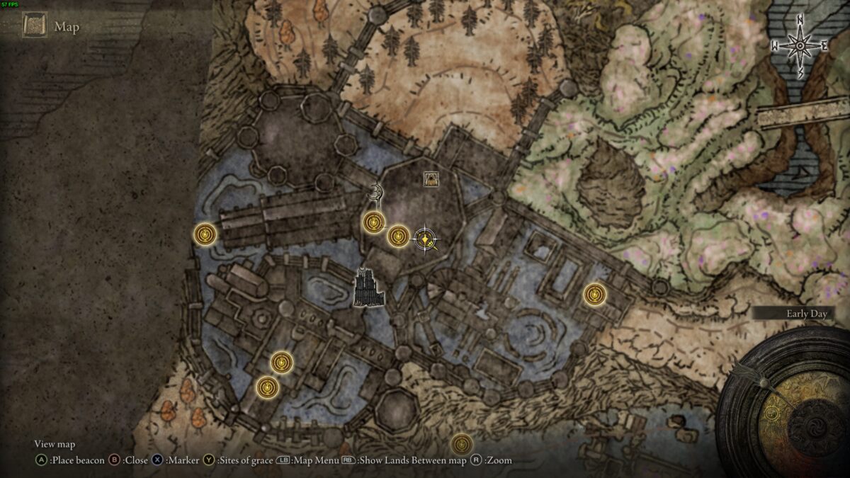 Elden Ring Shadow of the Erdtree Ansbach: Secret Rite Scroll on map.