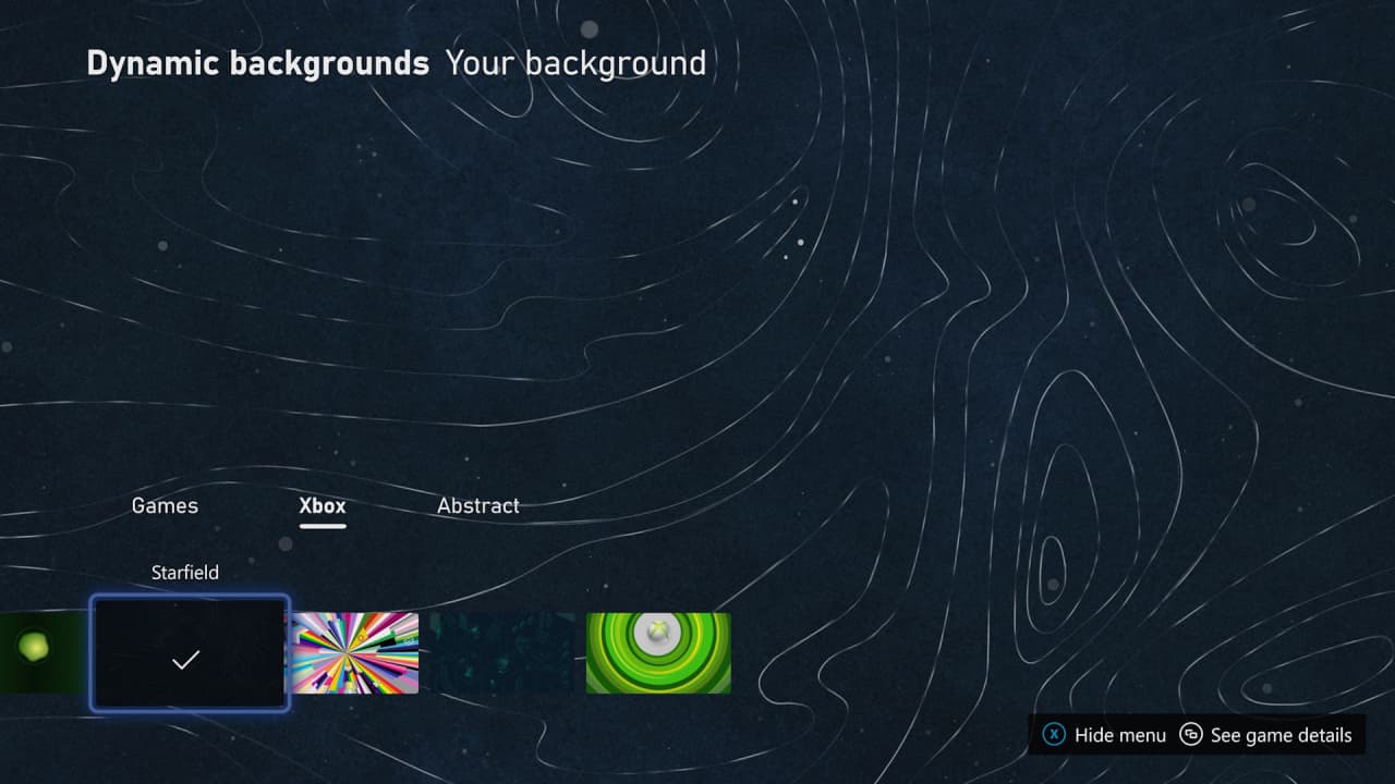 How to unlock the secret Starfield Xbox theme: The Starfield theme on display.