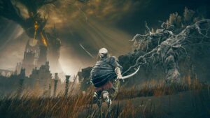 Shadow of the Erdtree Backhand Blade: A player holding the Backhand Blade in the Land of Shadow.