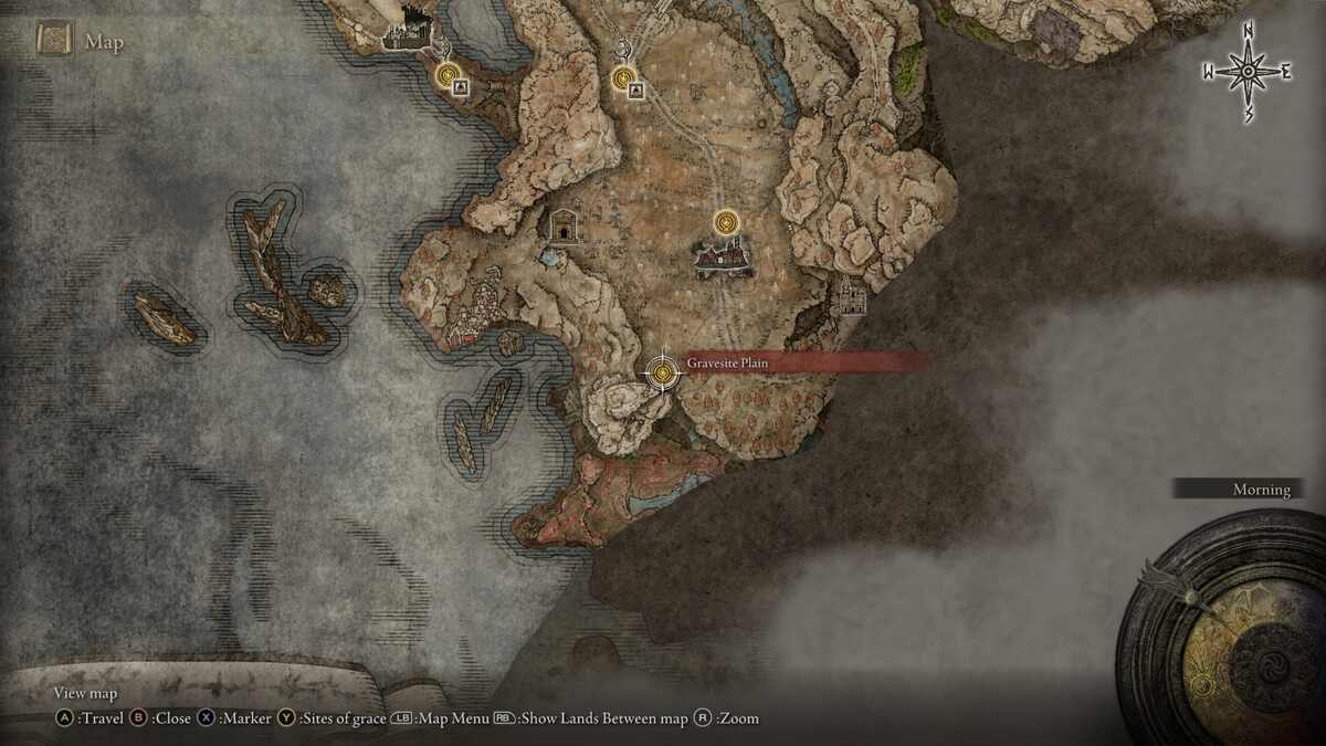 Shadow of the Erdtree Beast Claw Logur: The map of the Land of Shadow showing the location of Logur.