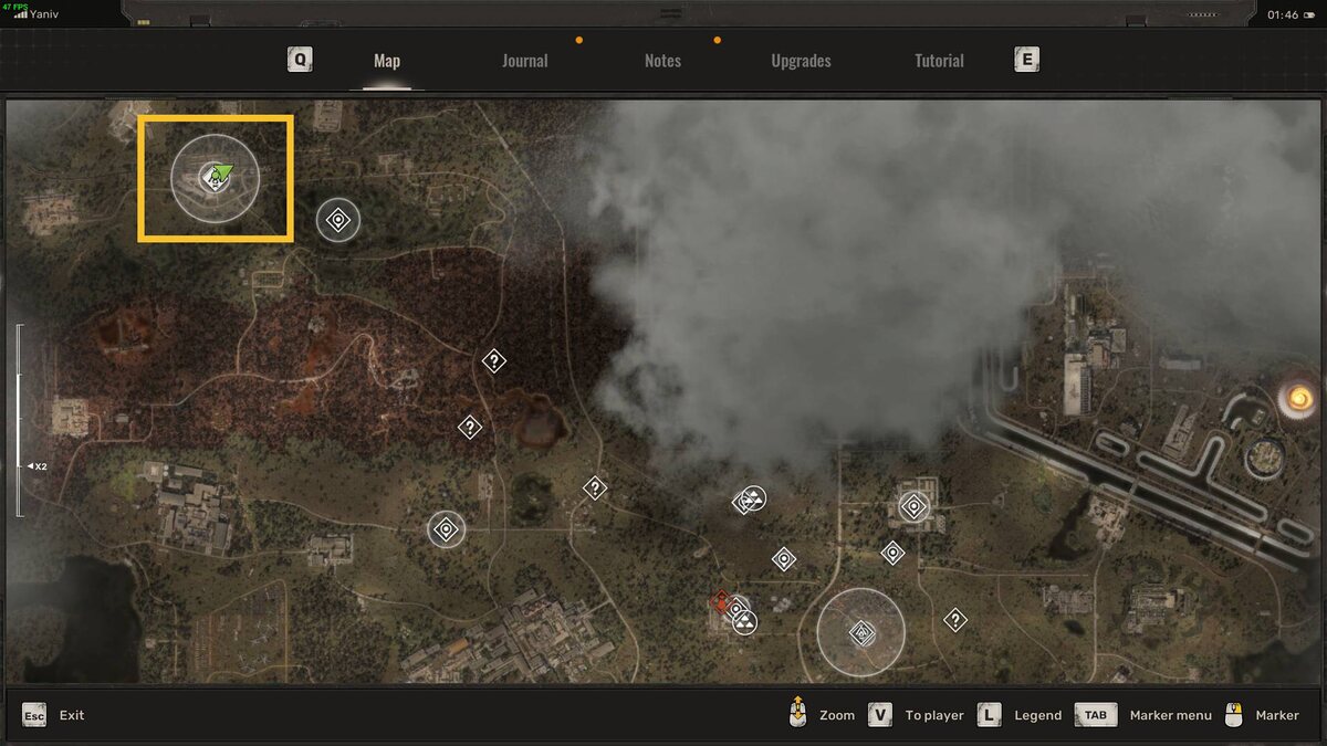 Stalker artifact locations: map.