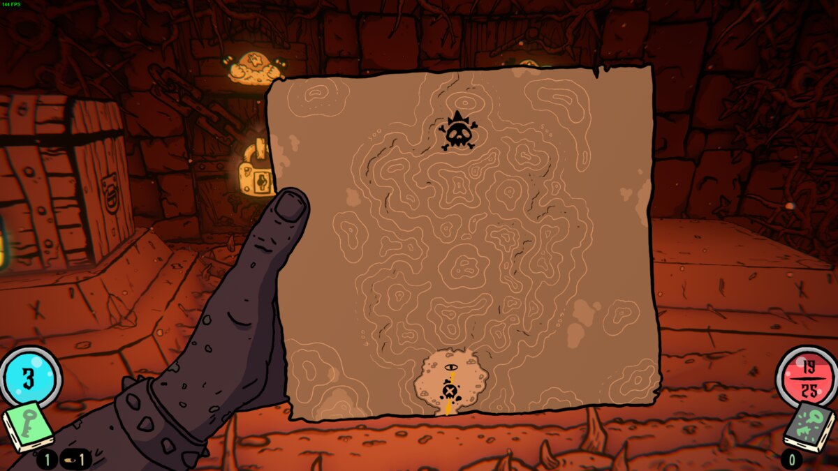 Shroom and Gloom demo: map in a dark cave.