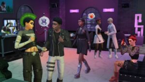 Goth Sims partying together with The Sims 4 Goth Galore Kit