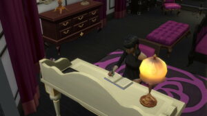 Image of a teen in The Sims 4 doing homework.