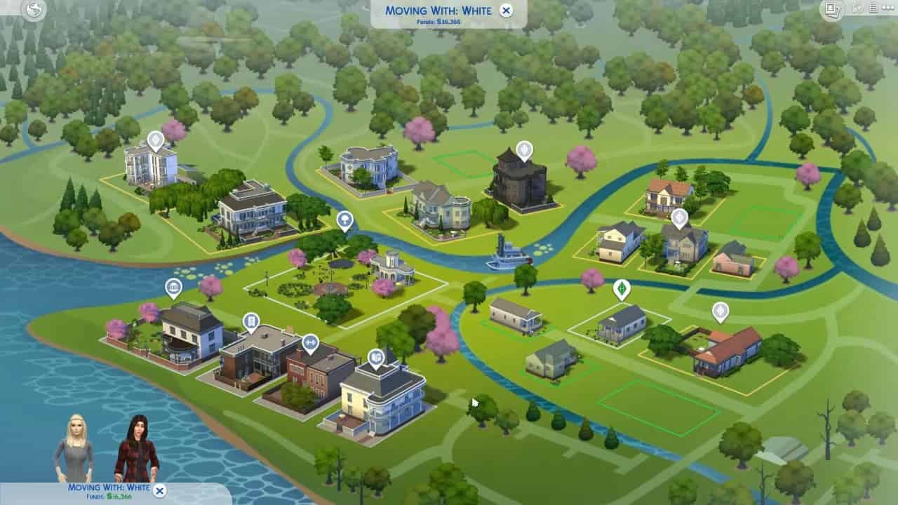 The Sims 4 - screenshot thumbnail displaying free real estate cheat.