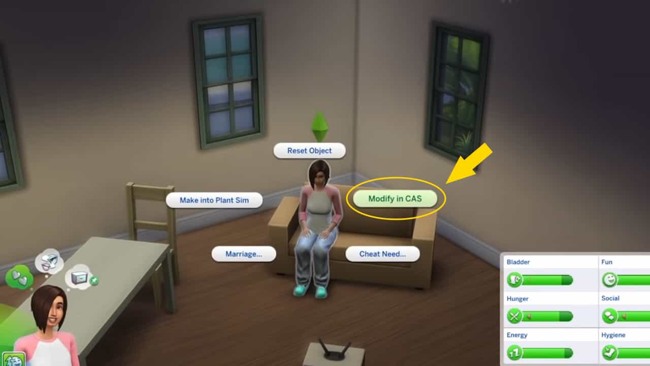 The Modify in CAS option in Sims 4.