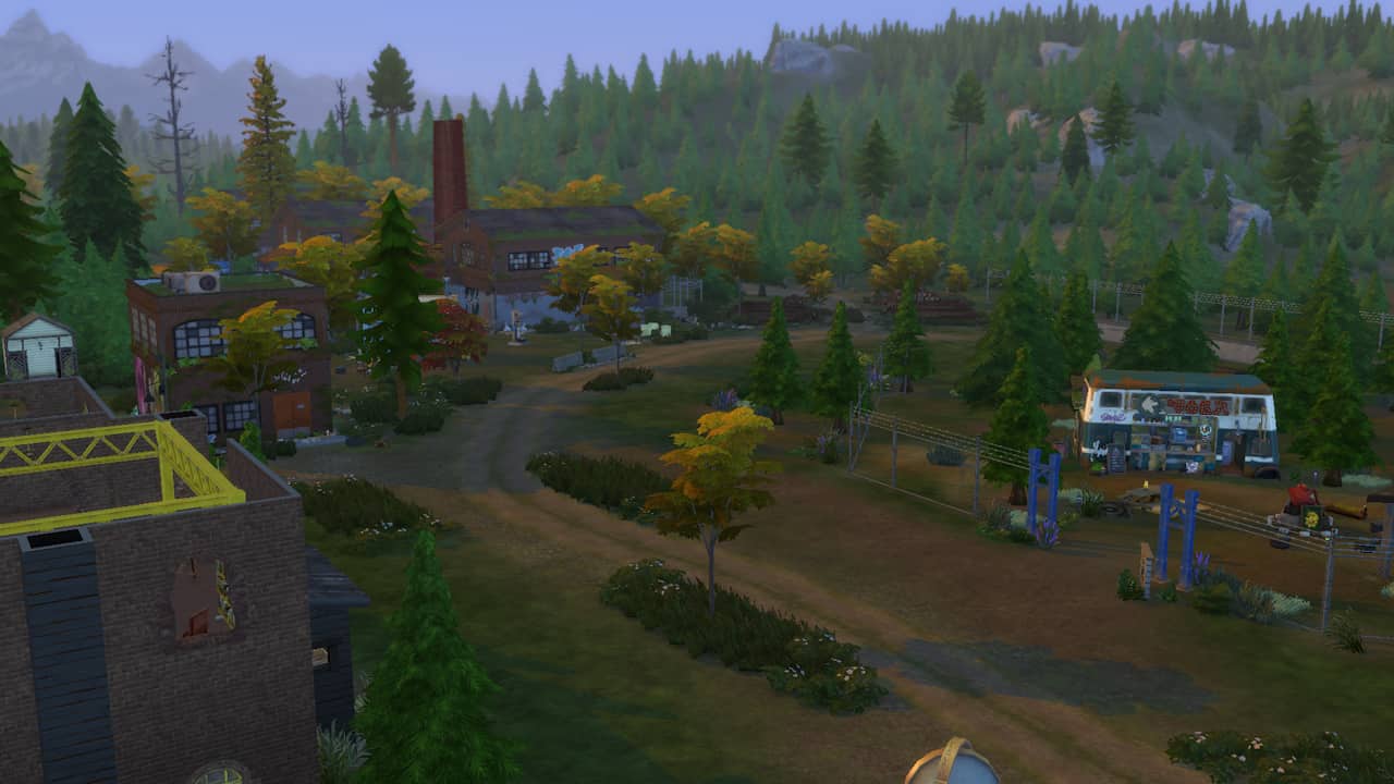 A screenshot of a town in the sims 4.