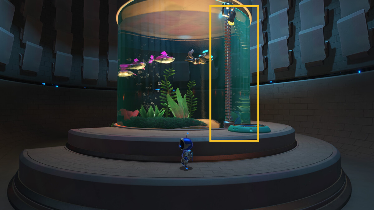 Astro Bot Sky Garden: Astro Bot exploring the Sky Garden.