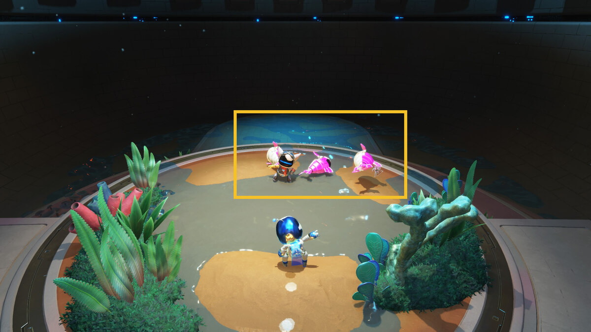 Astro Bot Sky Garden: Astro Bot exploring the Sky Garden.