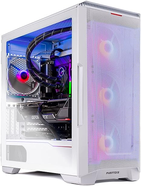 A Skytech Pro Eclipse pc case with colorful fans.